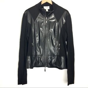 HOT Joseph Ribkoff Mixed Media Zipper Front Jacket